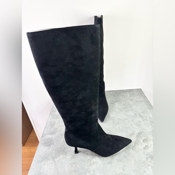 Tuckernuck black suede pointed toe Mira boots size 9 new heeled boots - Picture 8 of 11